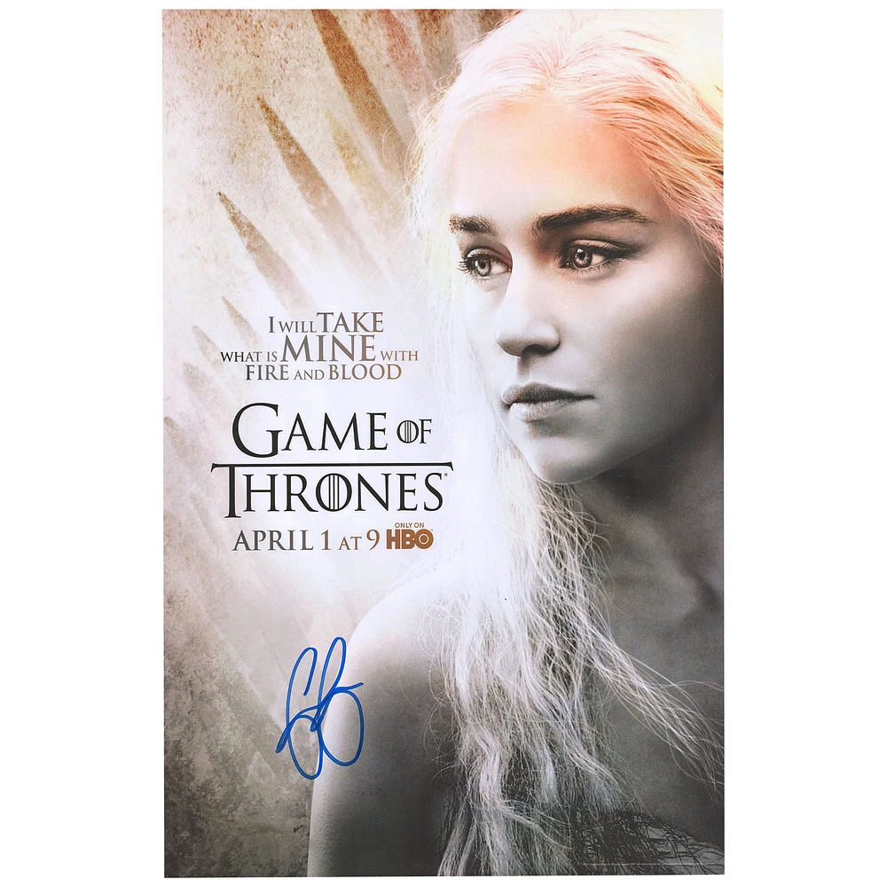 Emilia Clarke Game of Thrones Autographed 11" x 17" Poster