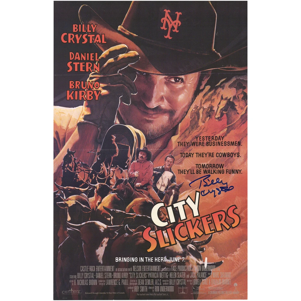 Billy Crystal City Slickers Autographed 11" x 17" Movie Poster