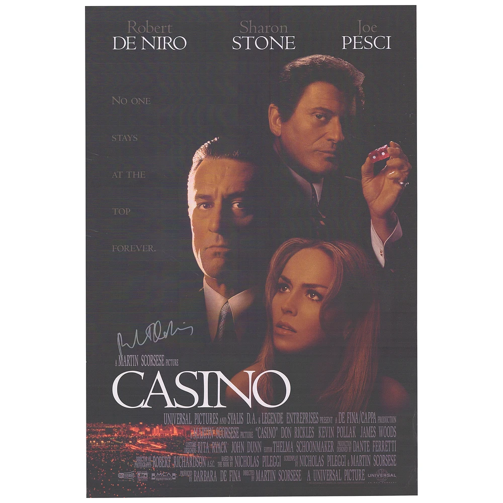 Robert De Niro Autographed 27" x 40" Casino Full-Size Movie Poster