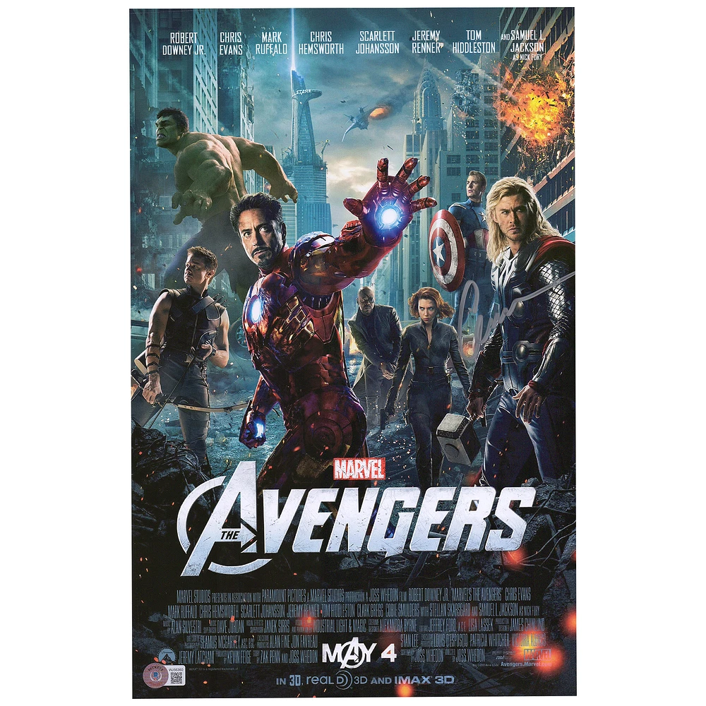 Chris Evans The Avengers Autographed 12" x 18" Avengers Photograph