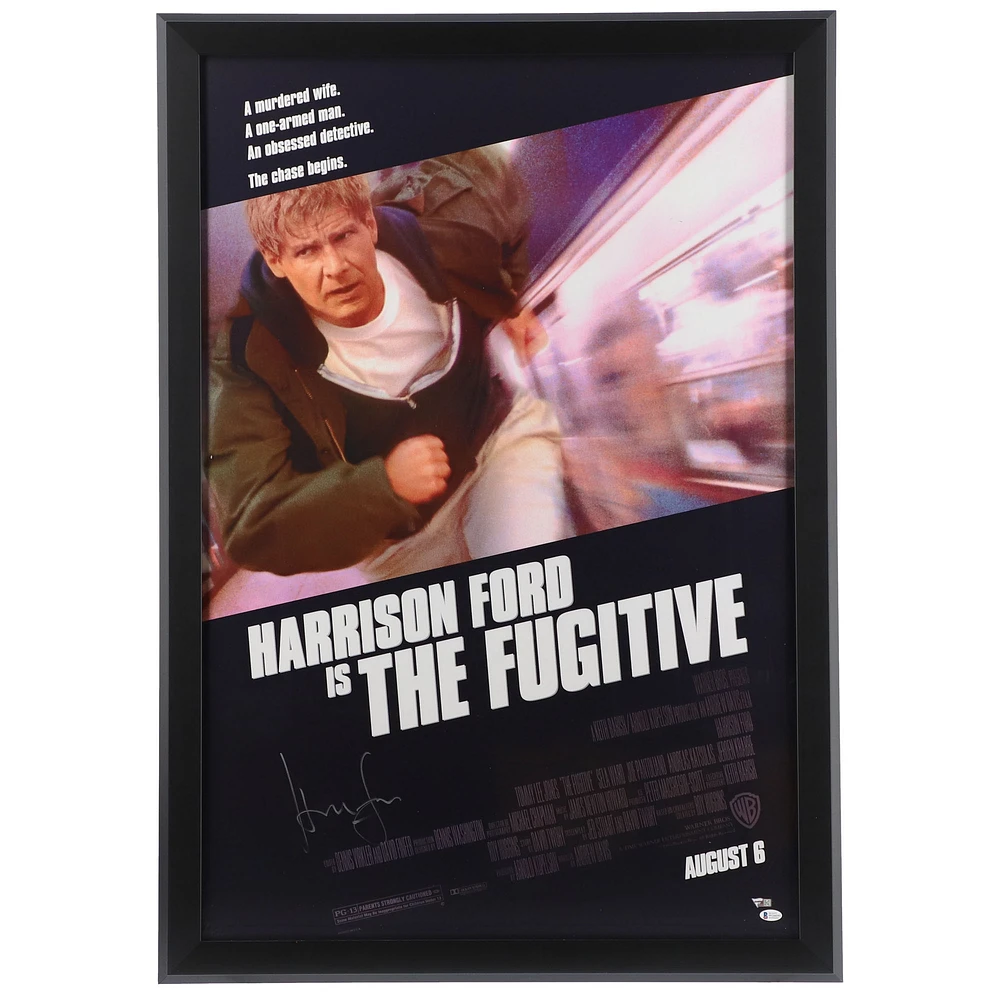 Harrison Ford The Fugitive Framed Autographed Full Sized Movie Poster