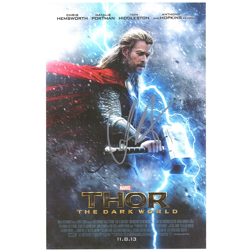 Chris Hemsworth Thor: The Dark World Autographed 11" x 17" Movie Poster