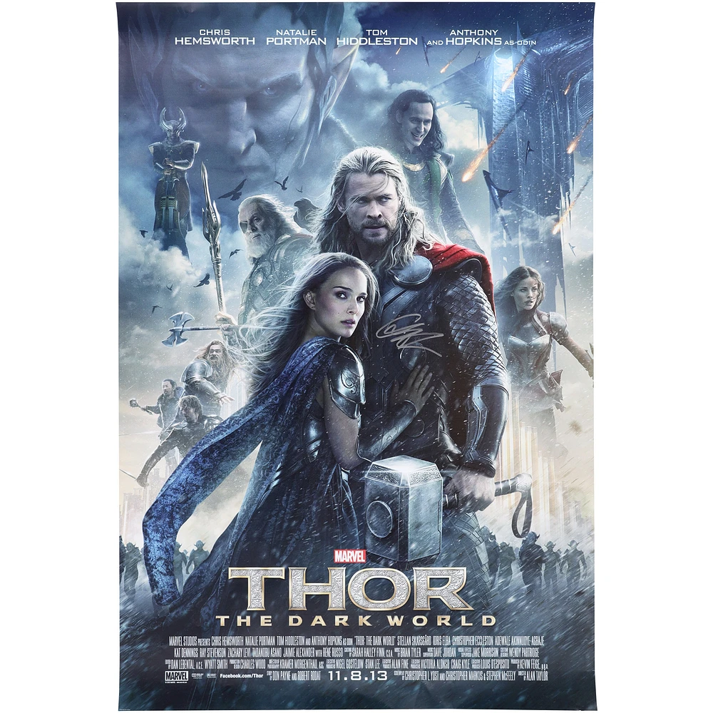 Chris Hemsworth Thor: The Dark World Autographed 27" x 40" Movie Poster