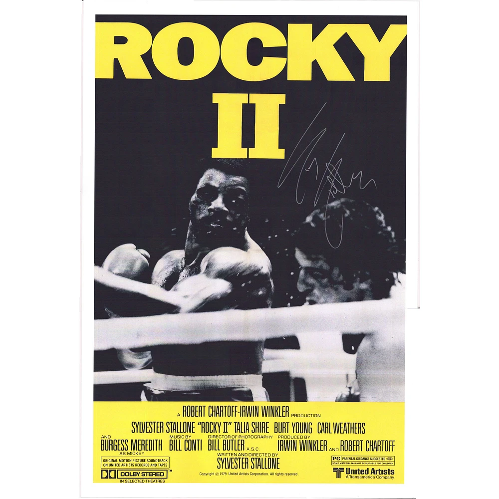 Sylvester Stallone Rocky II Autographed 24" x 36" Movie Poster
