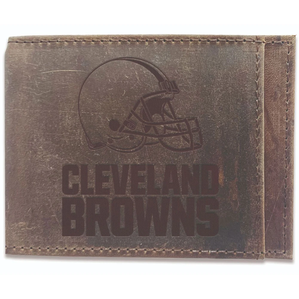 Brown Cleveland Browns Bifold Leather Wallet