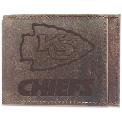 Brown Kansas City Chiefs Bifold Leather Wallet
