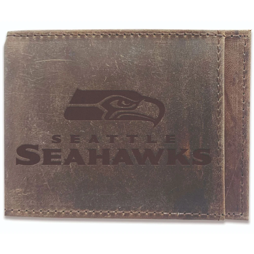 Brown Seattle Seahawks Bifold Leather Wallet
