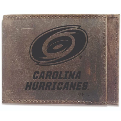 Brown Carolina Hurricanes Bifold Leather Wallet