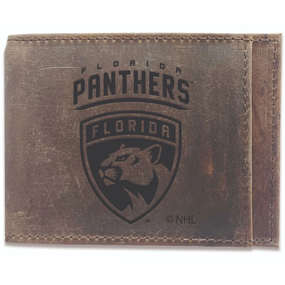 Brown Florida Panthers Bifold Leather Wallet
