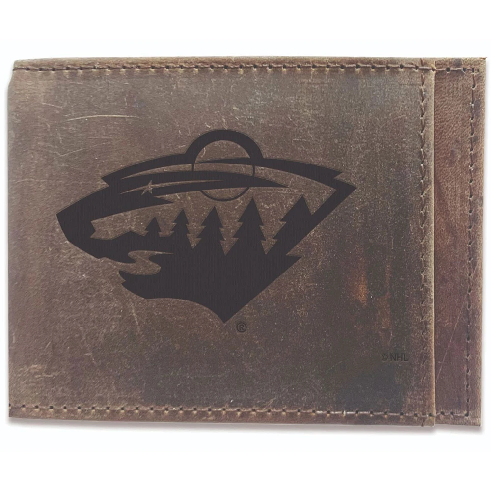Brown Minnesota Wild Bifold Leather Wallet