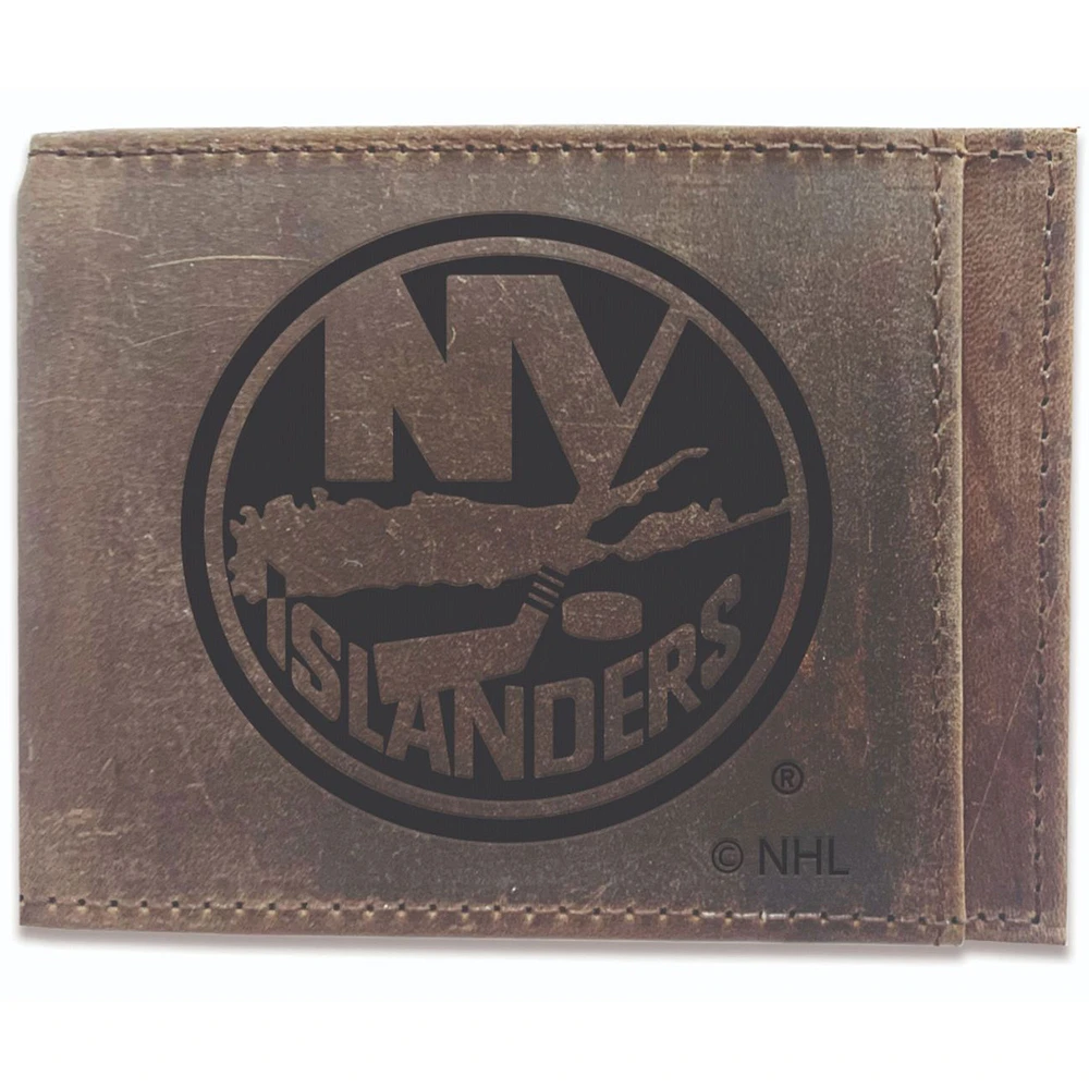 Brown New York Islanders Bifold Leather Wallet