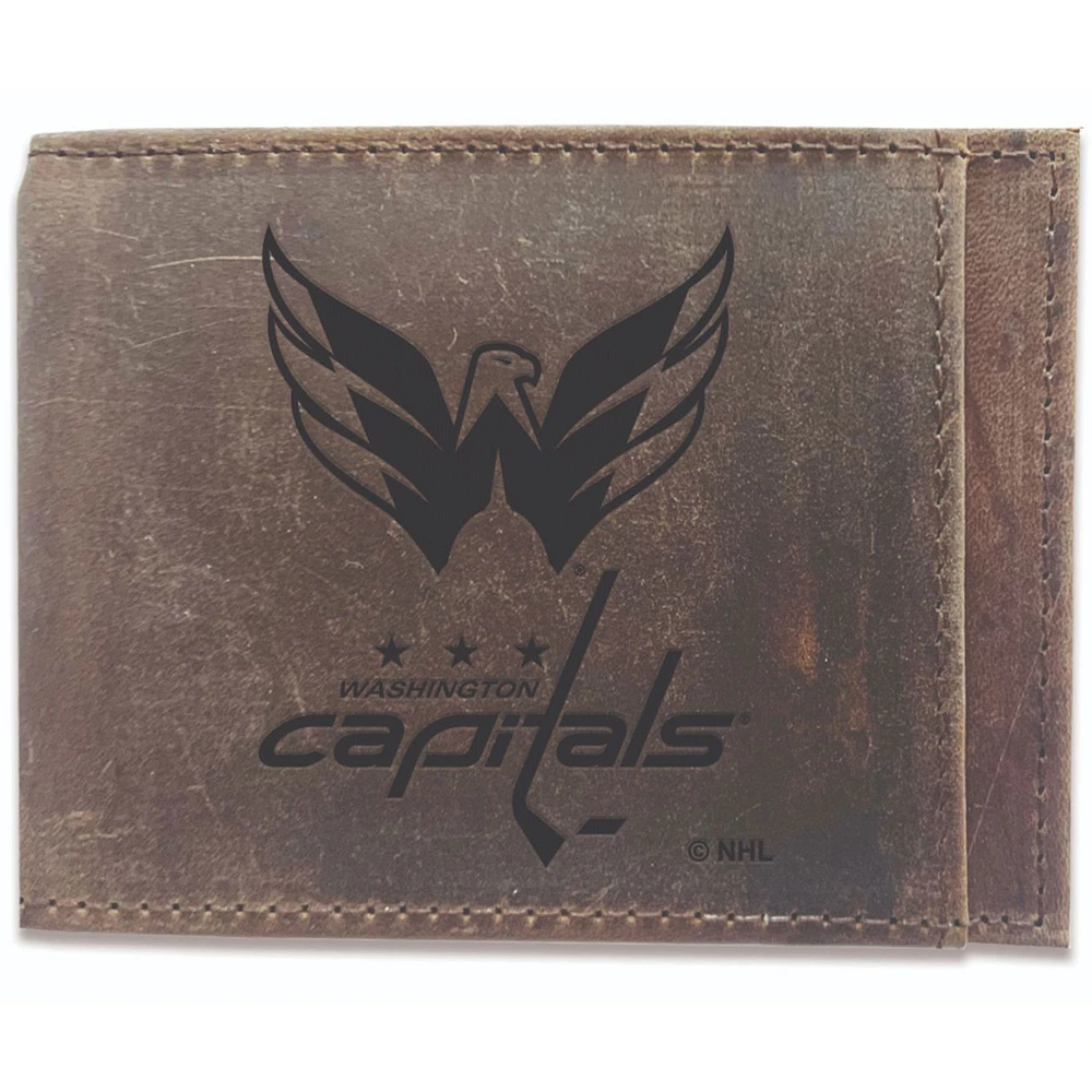 Brown Washington Capitals Bifold Leather Wallet