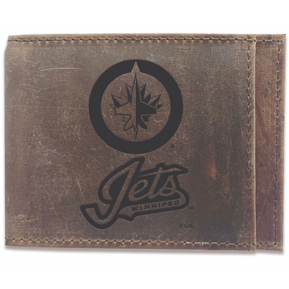 Brown Winnipeg Jets Bifold Leather Wallet