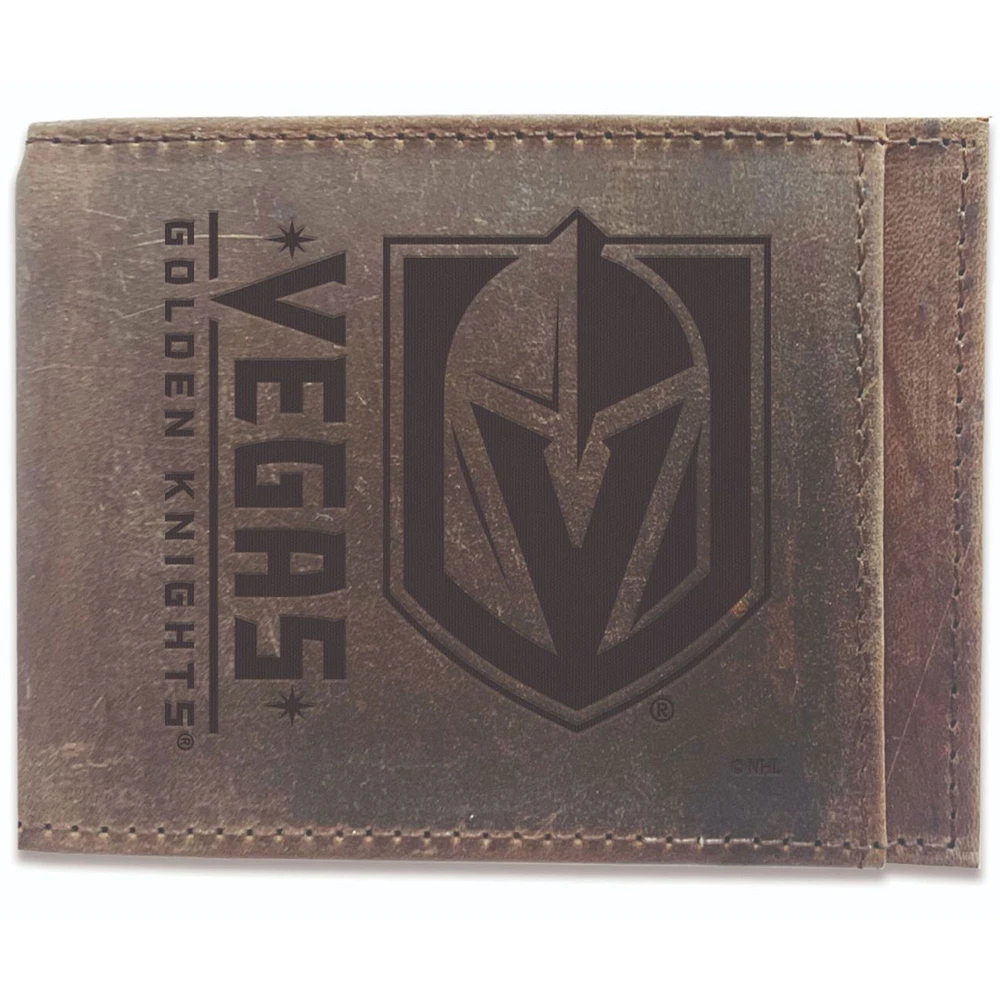 Brown Vegas Golden Knights Bifold Leather Wallet