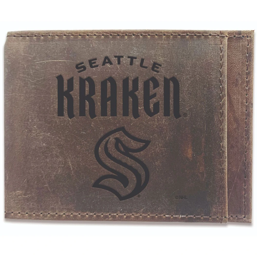 Brown Seattle Kraken Bifold Leather Wallet