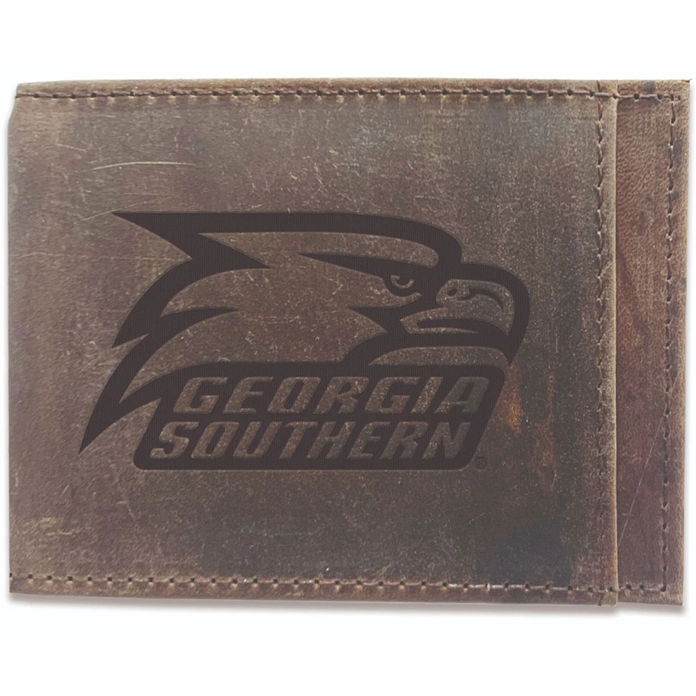 Brown Georgia Southern Eagles Bifold Leather Wallet