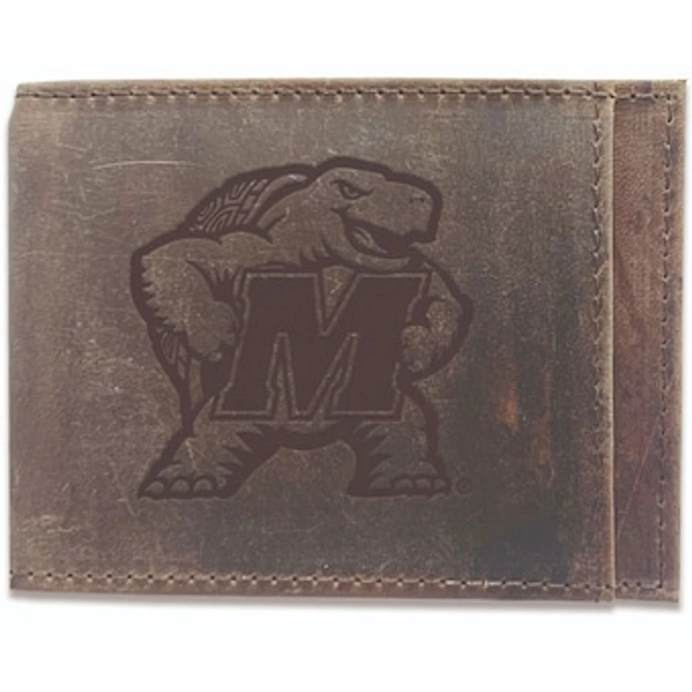 Brown Maryland Terrapins Bifold Leather Wallet