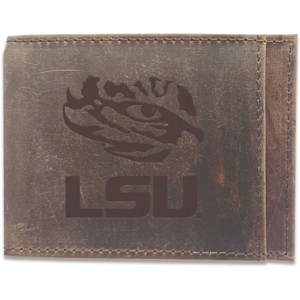 Brown LSU Tigers Bifold Leather Wallet