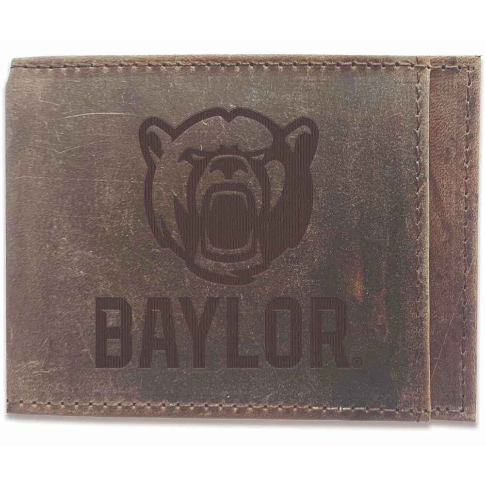 Brown Baylor Bears Bifold Leather Wallet
