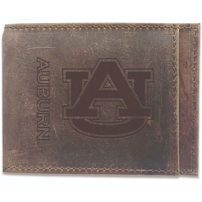 Brown Auburn Tigers Bifold Leather Wallet