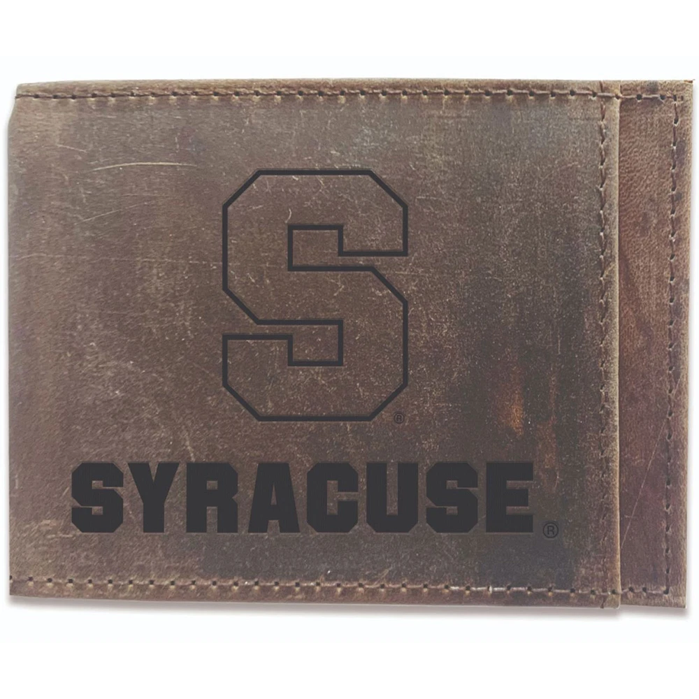 Brown Syracuse Orange Bifold Leather Wallet