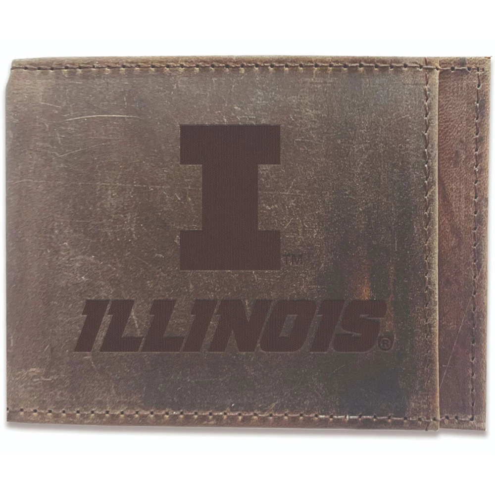 Brown Illinois Fighting Illini Bifold Leather Wallet