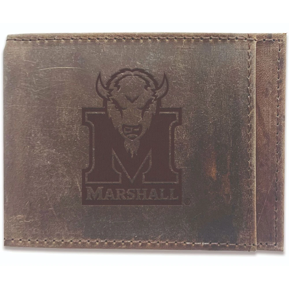 Brown Marshall Thundering Herd Bifold Leather Wallet