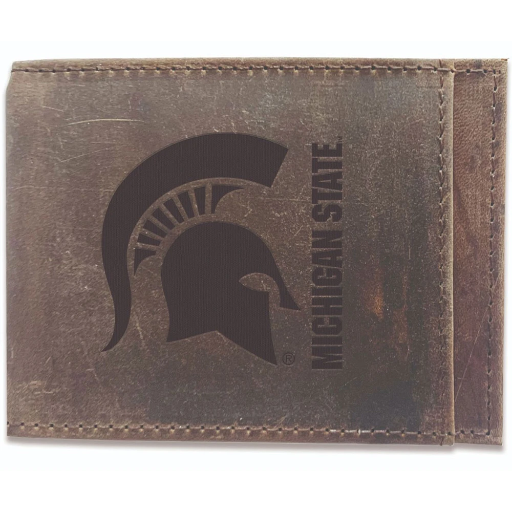 Brown Michigan State Spartans Bifold Leather Wallet