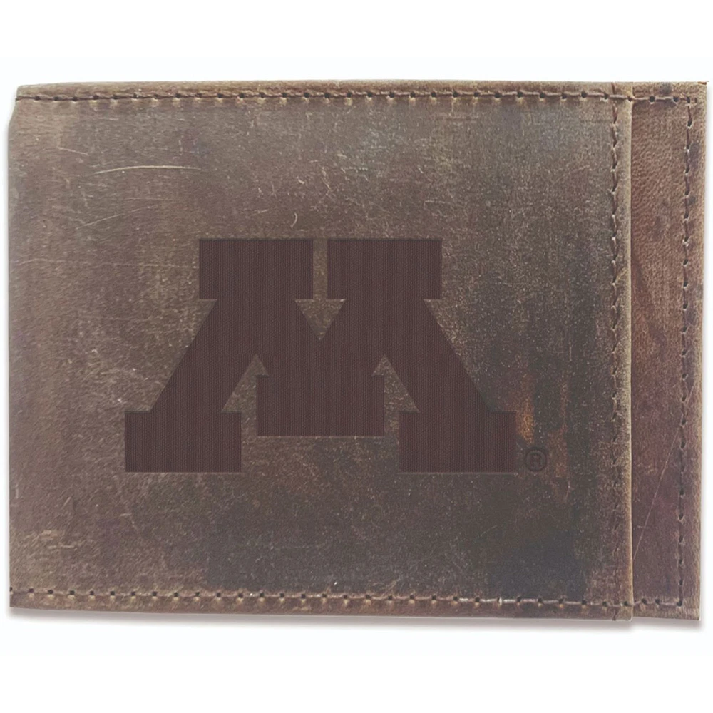 Brown Minnesota Golden Gophers Bifold Leather Wallet