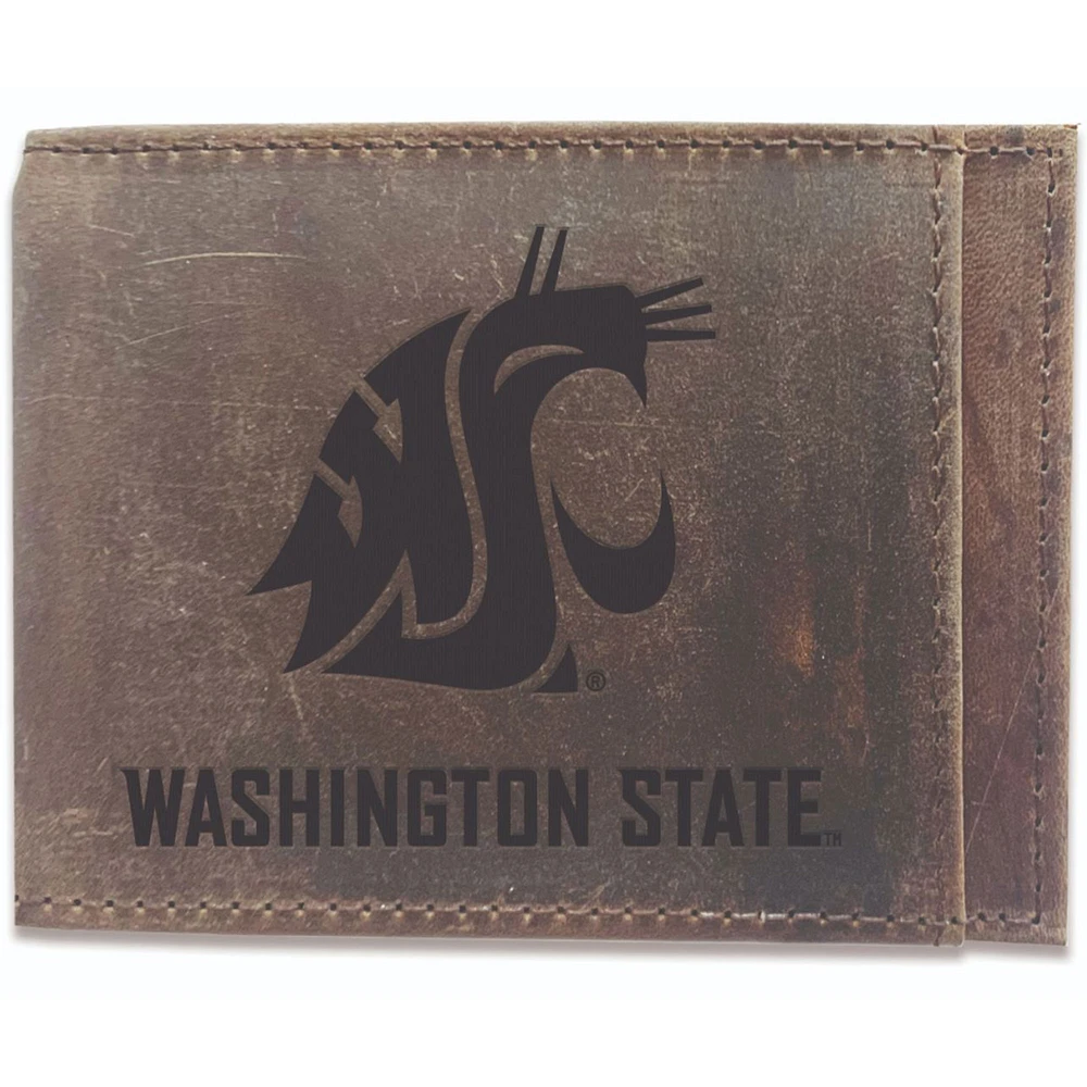 Brown Washington State Cougars Bifold Leather Wallet