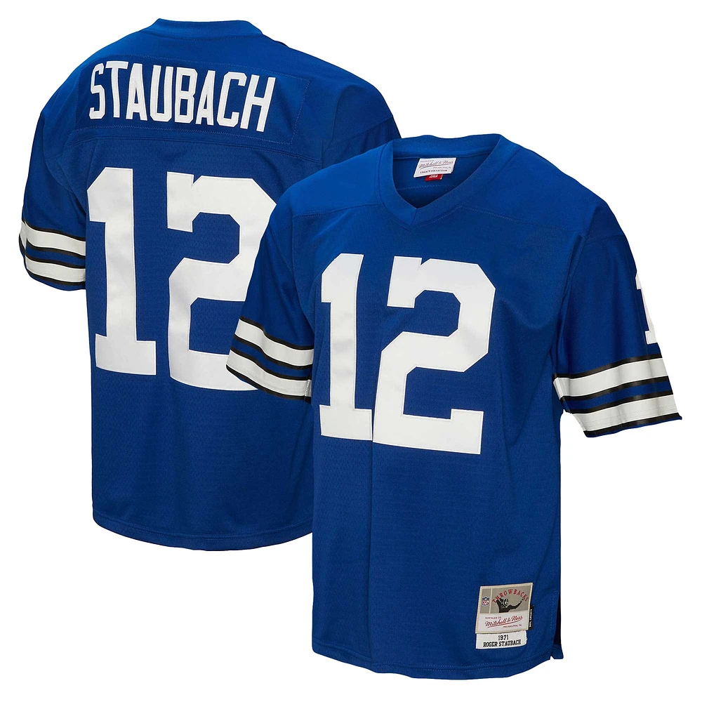 Men's Mitchell & Ness Roger Staubach Navy Dallas Cowboys Big Tall 1971 Legacy Retired Player Jersey