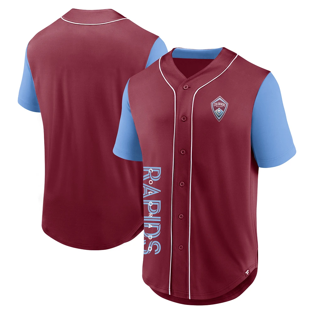Men's Fanatics Burgundy Colorado Rapids Balance Fashion Baseball Jersey