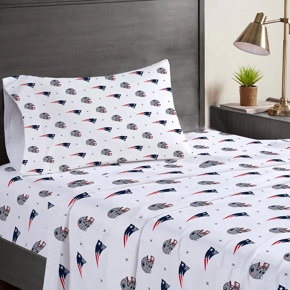 New England Patriots Three-Piece Twin Sheet Set