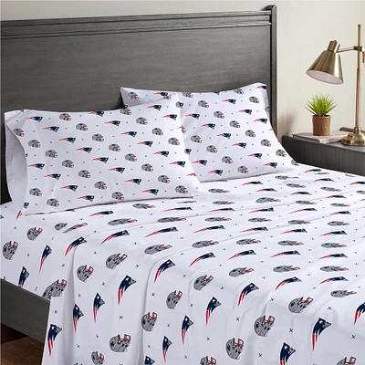 New England Patriots Four-Piece Queen Sheet Set