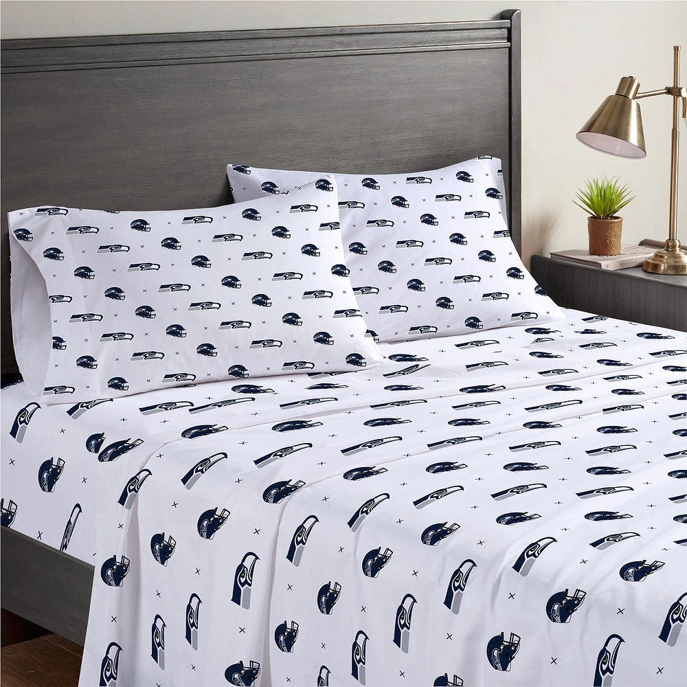 Seattle Seahawks Four-Piece Queen Sheet Set