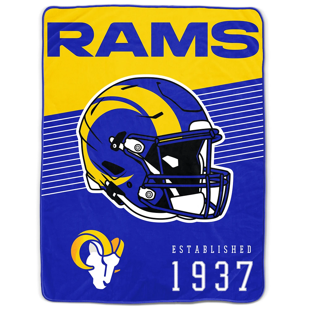 Los Angeles Rams 60" x 80" Helmet Stripes Royal Plush Blanket