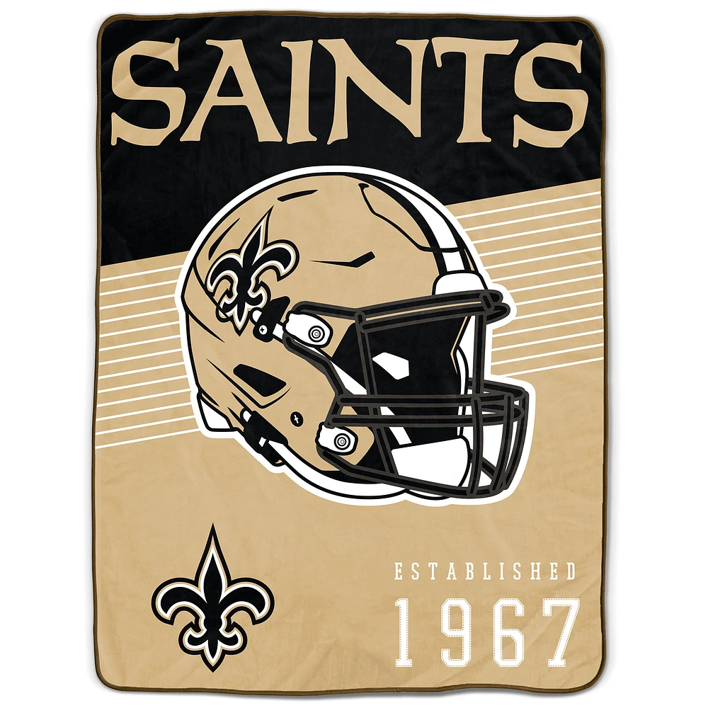 New Orleans Saints 60" x 80" Helmet Stripes Royal Plush Blanket