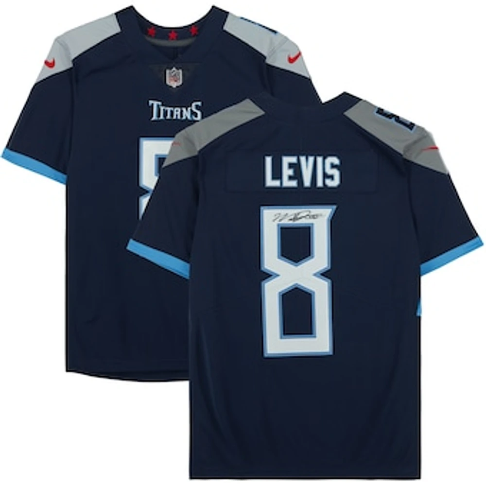 Will Levis Tennessee Titans Autographed Navy Nike Limited Jersey