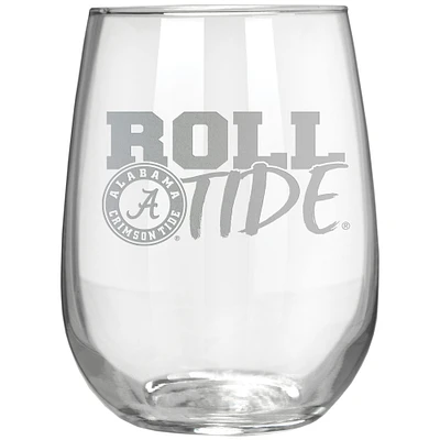 Alabama Crimson Tide Etched 17oz. Rally Cry Stemless Wine Glass