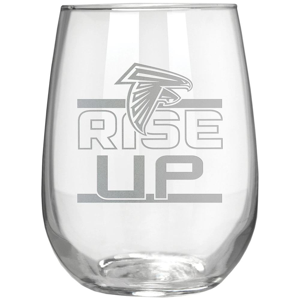 Atlanta Falcons Etched 17oz. Rally Cry Stemless Wine Glass