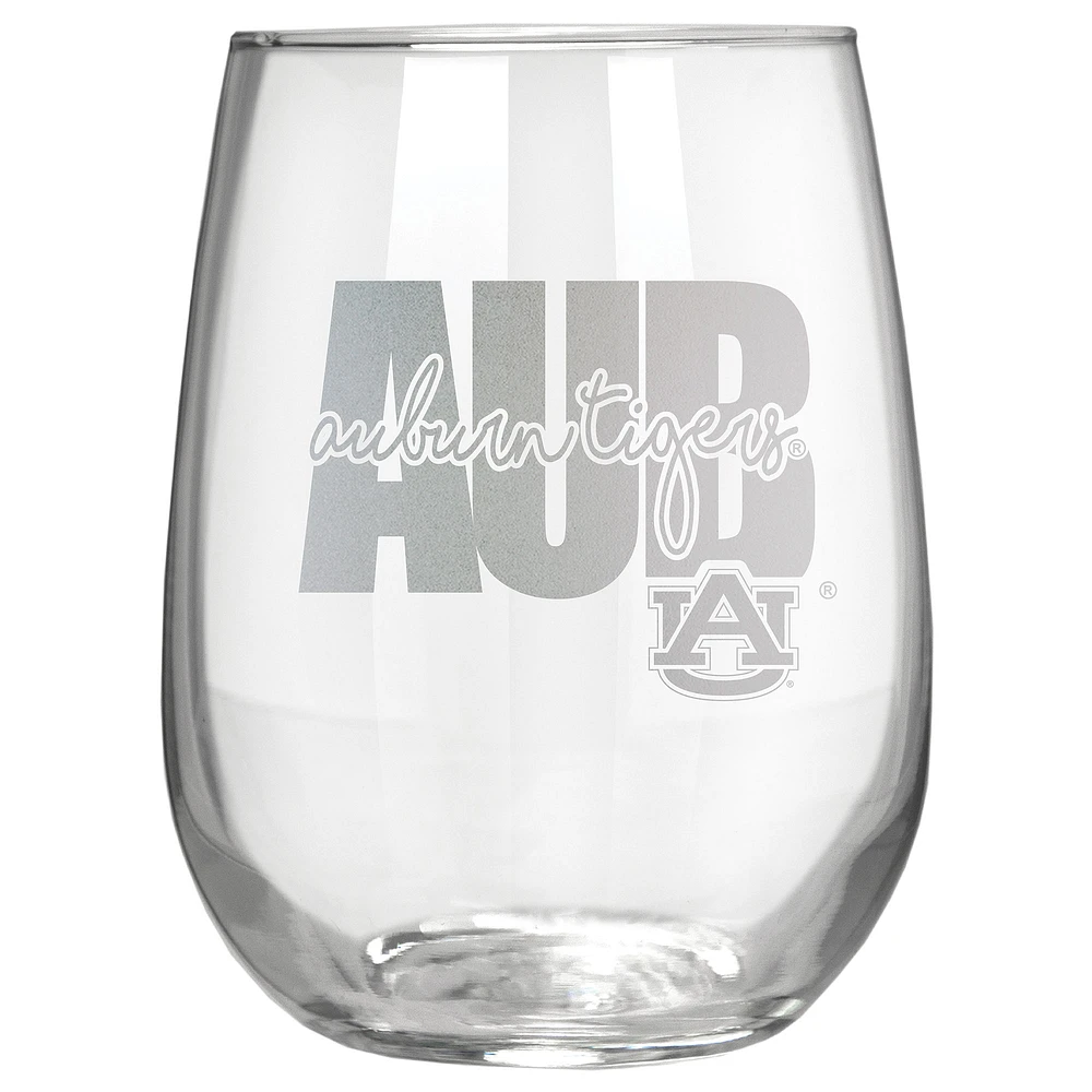 Auburn Tigers Etched 17oz. City Stemless Wine Glass