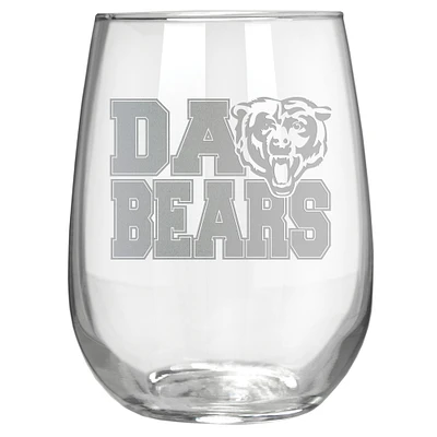 Chicago Bears Etched 17oz. Rally Cry Stemless Wine Glass