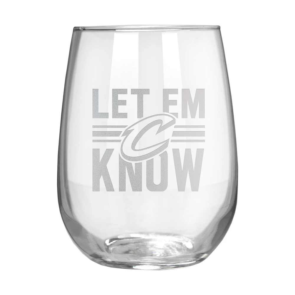 Cleveland Cavaliers Etched 17oz. Rally Cry Stemless Wine Glass