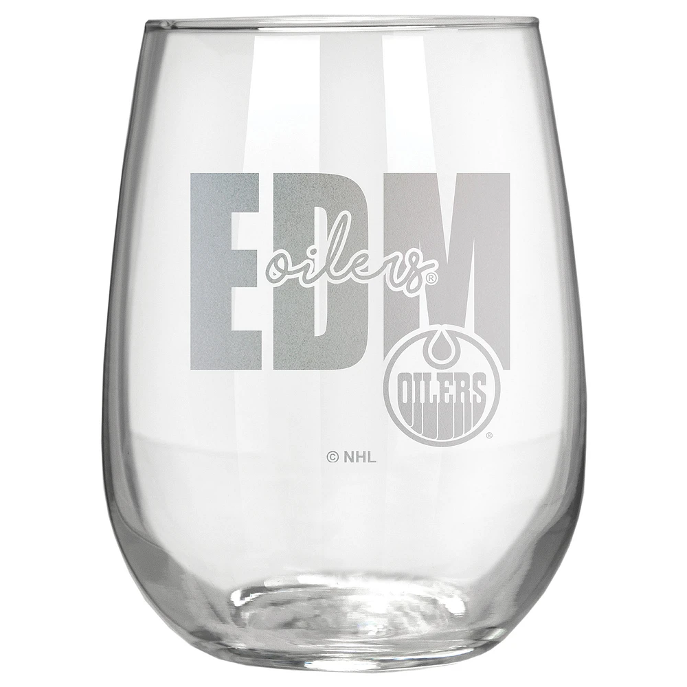 Edmonton Oilers Etched 17oz. City Stemless Wine Glass