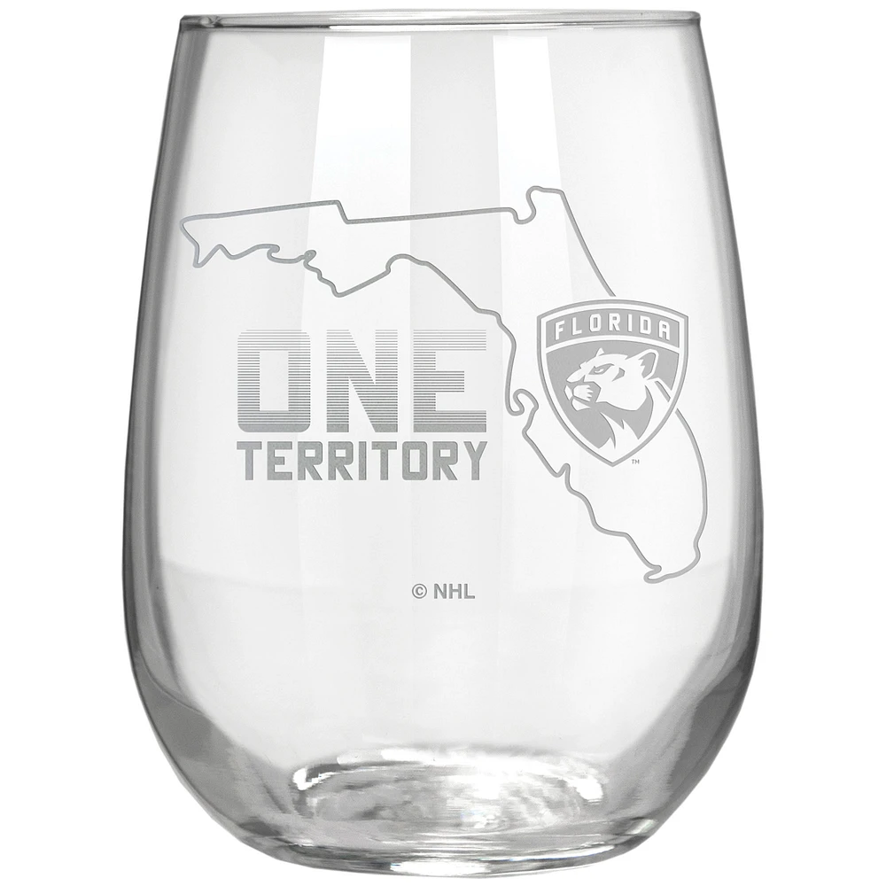 Florida Panthers Etched 17oz. Rally Cry Stemless Wine Glass