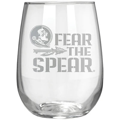 Florida State Seminoles Etched 17oz. Rally Cry Stemless Wine Glass