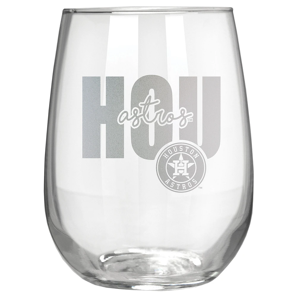 Houston Astros Etched 17oz. City Stemless Wine Glass