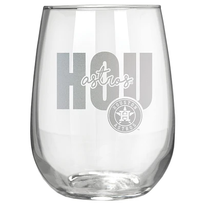 Houston Astros Etched 17oz. City Stemless Wine Glass