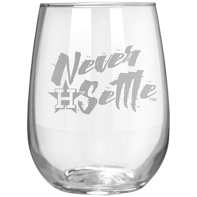 Houston Astros Etched 17oz. Rally Cry Stemless Wine Glass