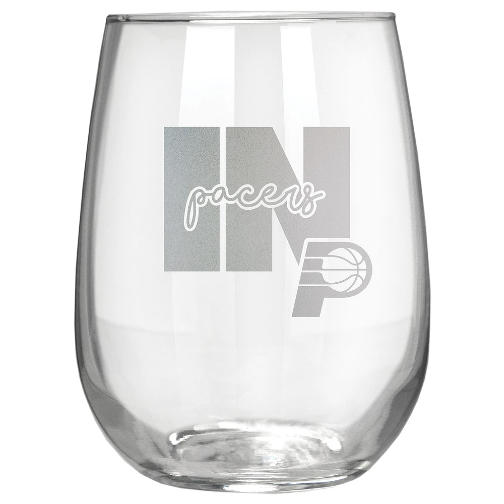Indiana Pacers Etched 17oz. City Stemless Wine Glass